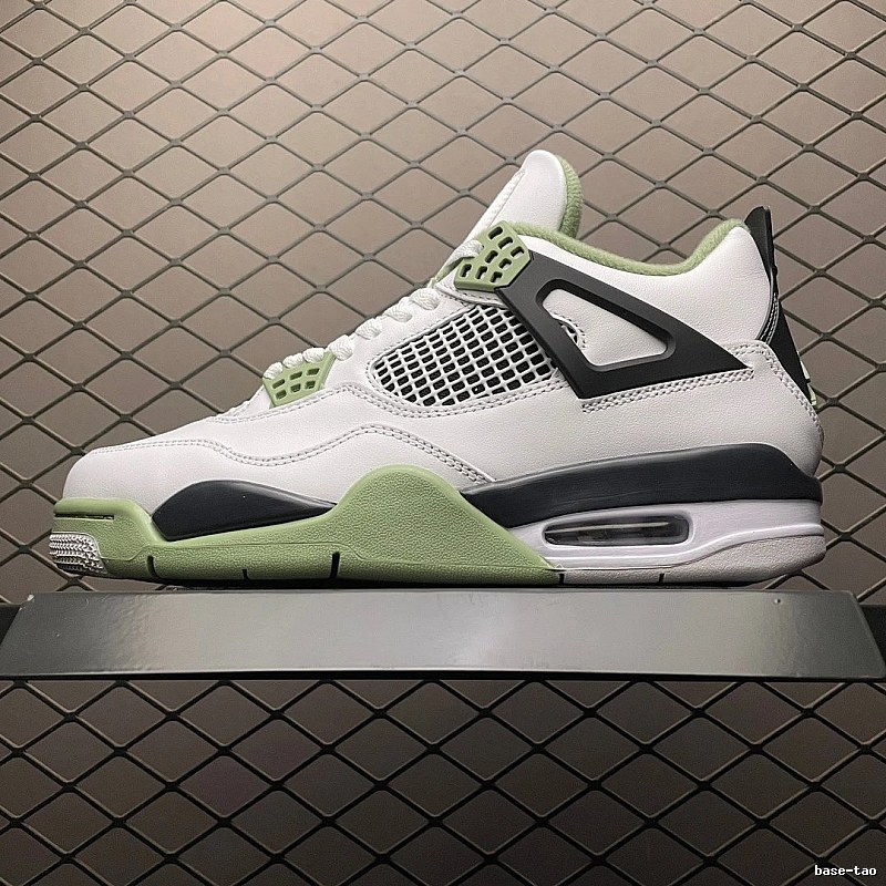 Jordan Basketball High-Tops in White, Black and Green with Court-Inspired Shape