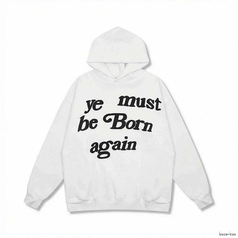 Kanye's religious-style white hoodie.
