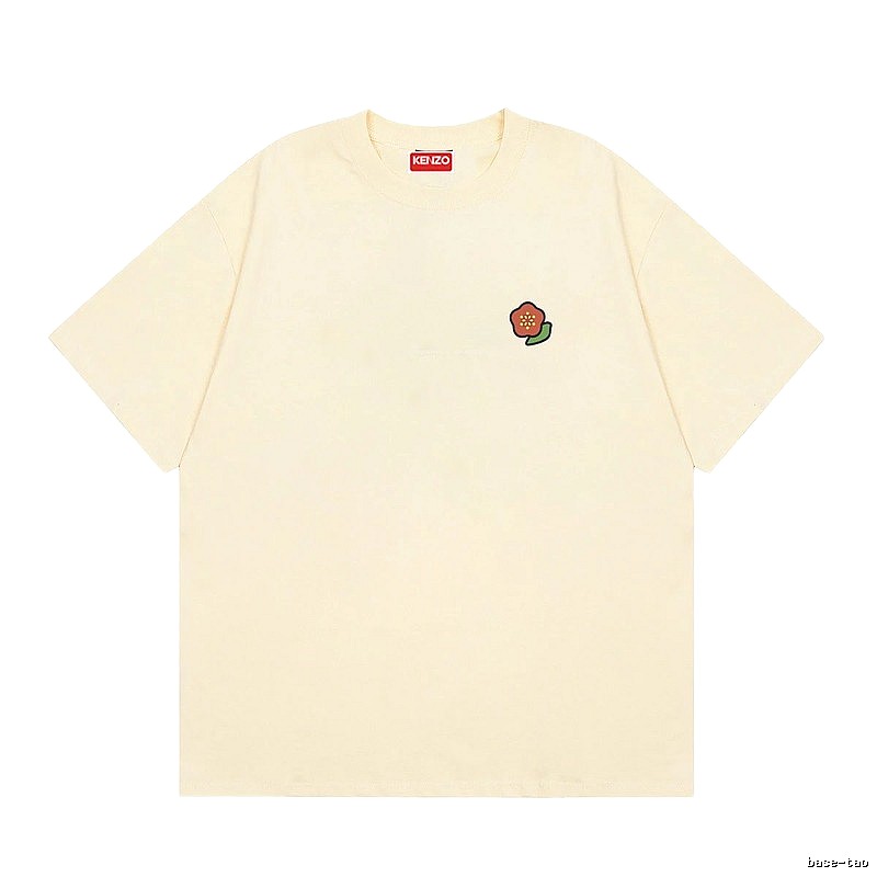 KENZO Embroidered Little Flower Casual Style Off-white T-shirt