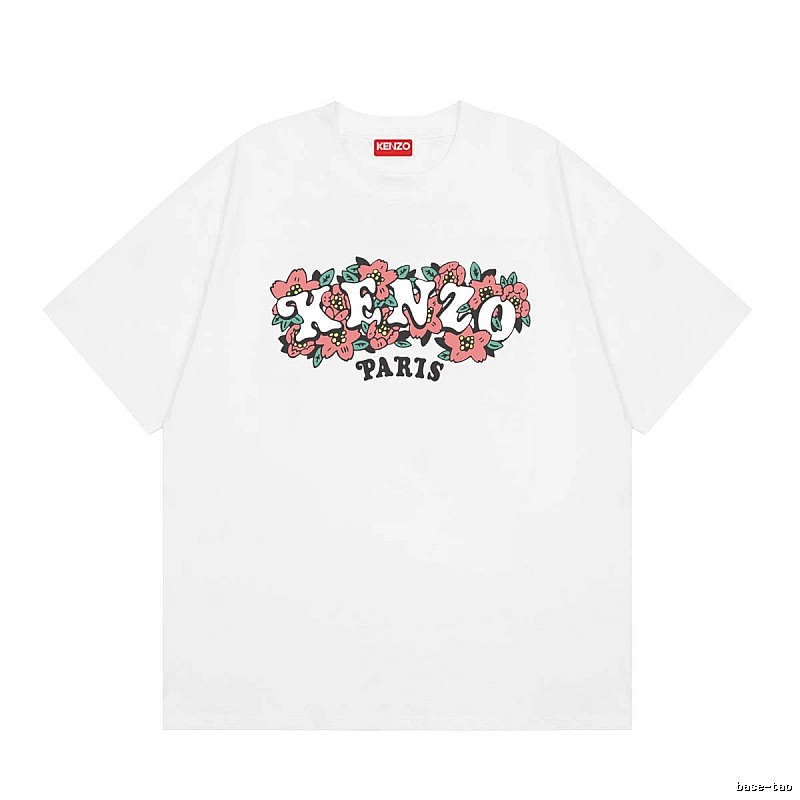 KENZO Floral Collection Street Style White Short-sleeve T-shirt