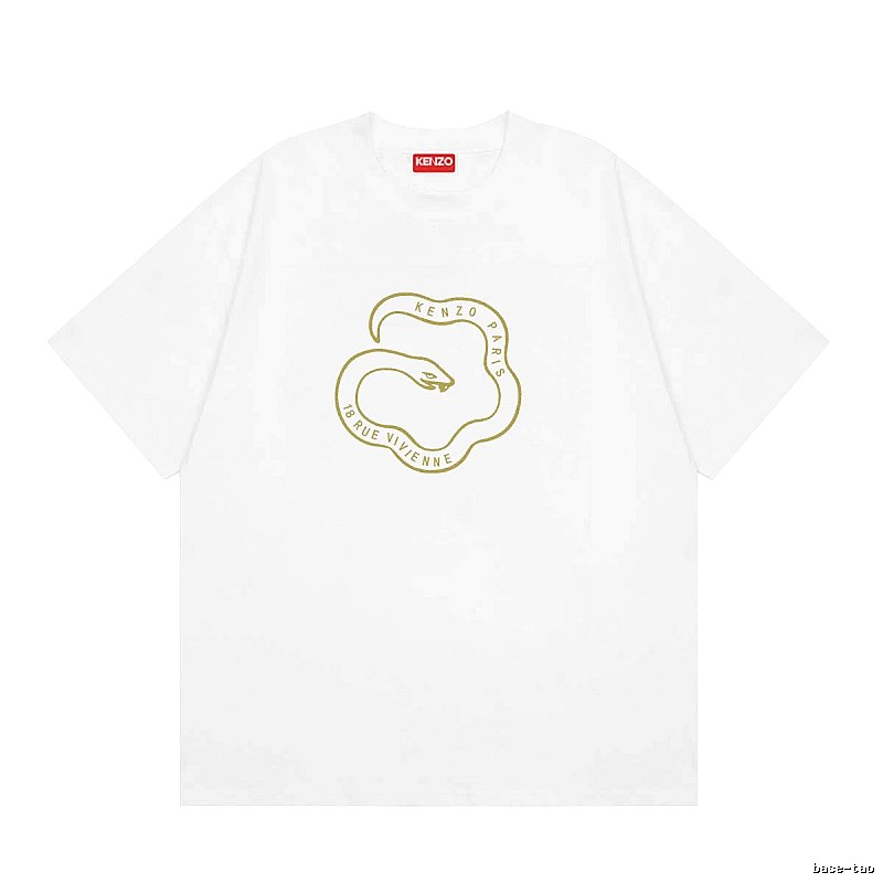 KENZO Spirit Snake Print Casual Style White T-Shirt