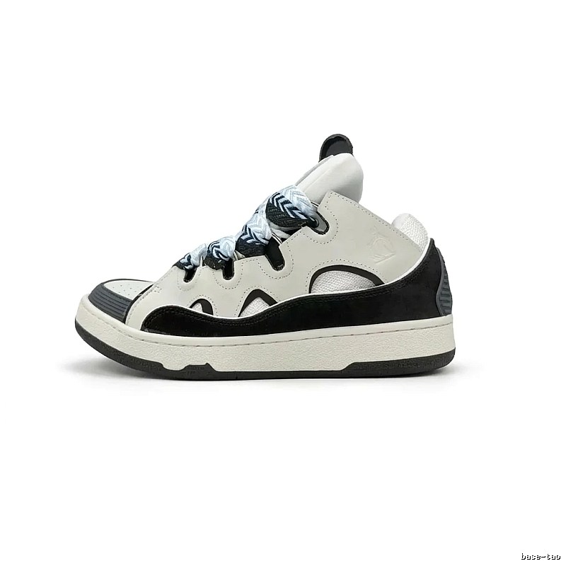 LANVIN retro-style black and white sports shoes