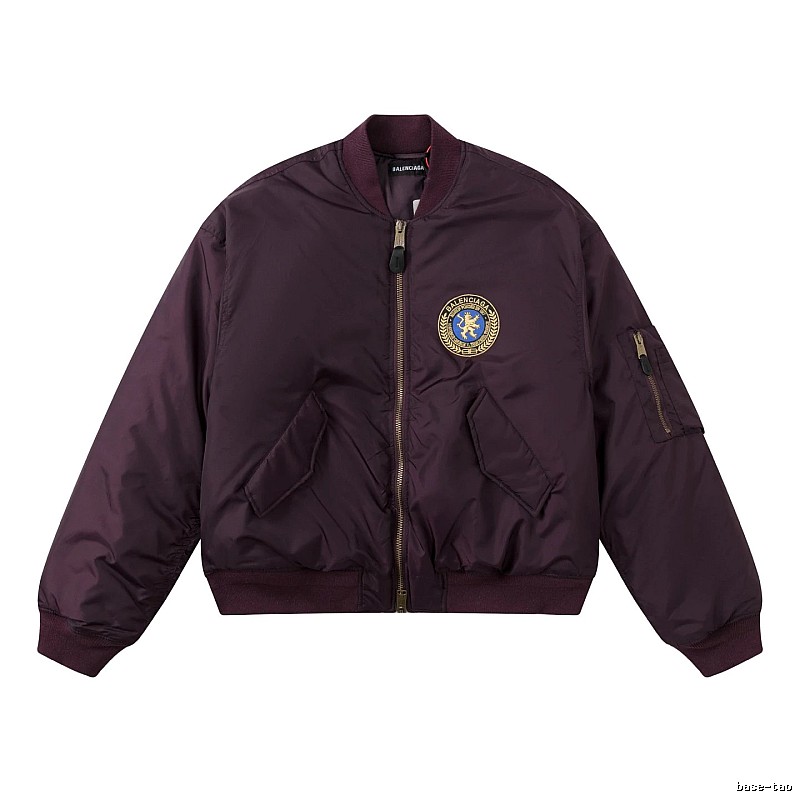 Layering Burgundy C.P. Badge Bomber Jacket
