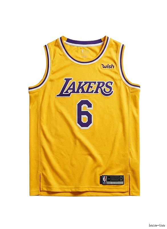 LBJ's yellow basketball jersey of the Lakers