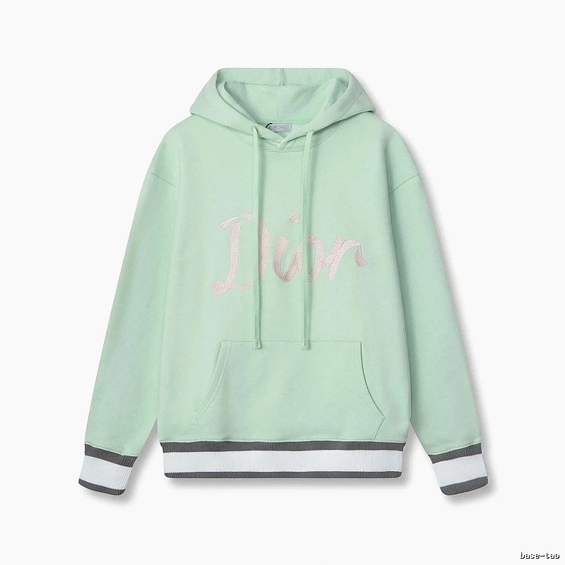 Light green hoodie with Dior letter print