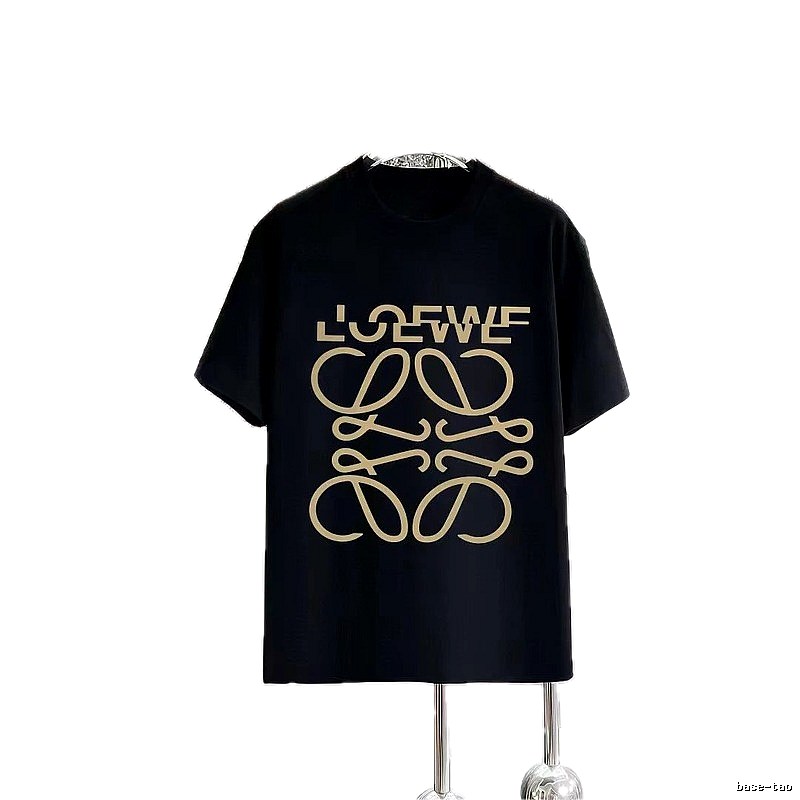 LOEWE Logo Print Trendy Black Short-Sleeve T-Shirt