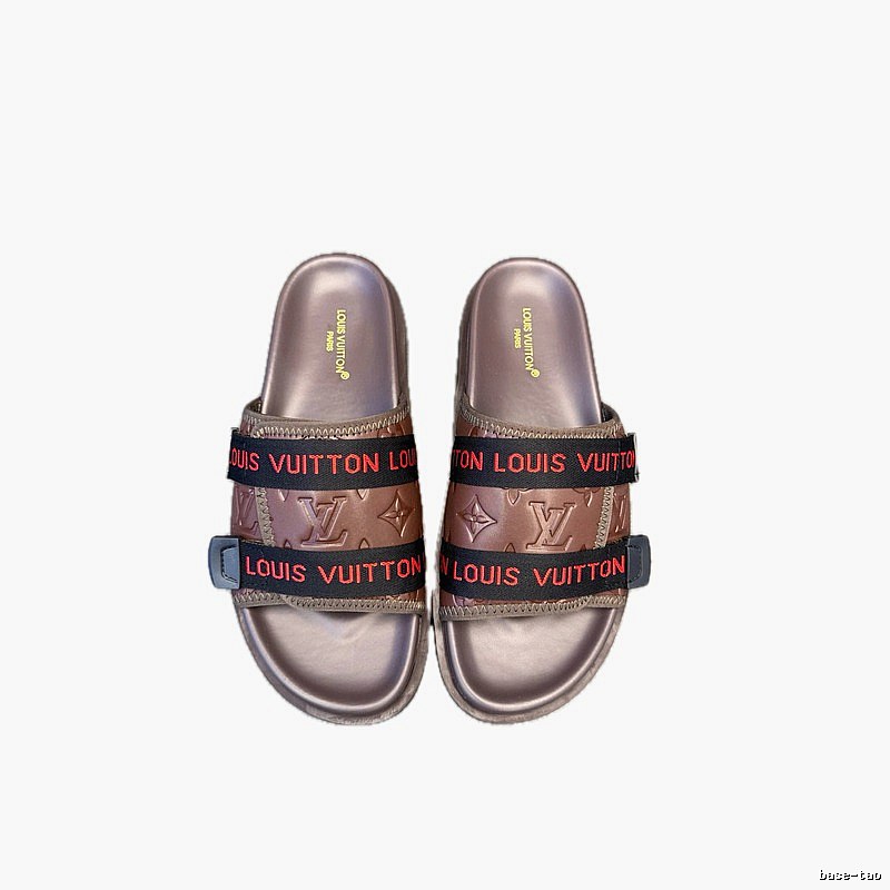 Louis Vuitton Classic Monogram Trendy Brown Slide Sandals