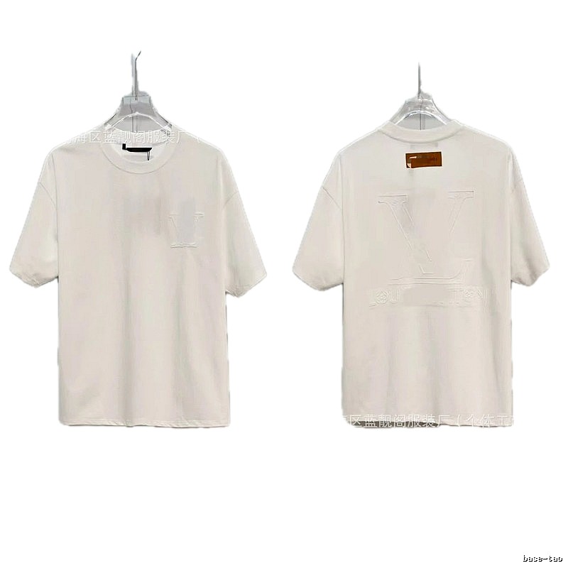 Louis Vuitton Embossed Minimalist Style White Short-sleeve T-shirt