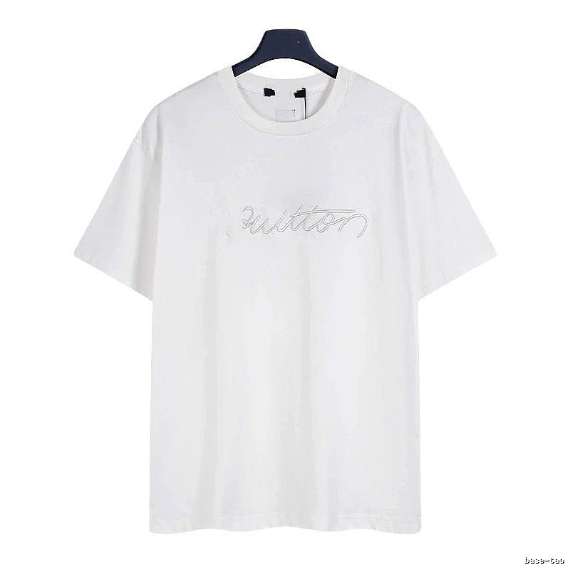 Louis Vuitton Embroidered Minimalist Style White Short-sleeve T-shirt
