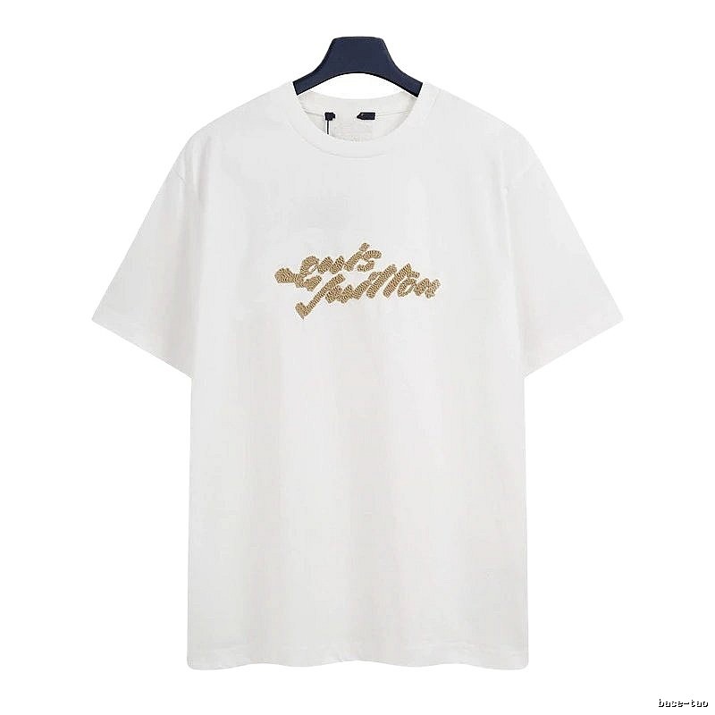Louis Vuitton Flocked Casual Style White Short-Sleeve T-Shirt
