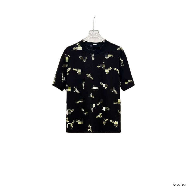 Louis Vuitton Trendy All-over Printed Black Short-sleeve T-shirt