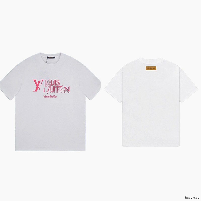 Louis Vuitton Trendy Misaligned Print White T-shirt