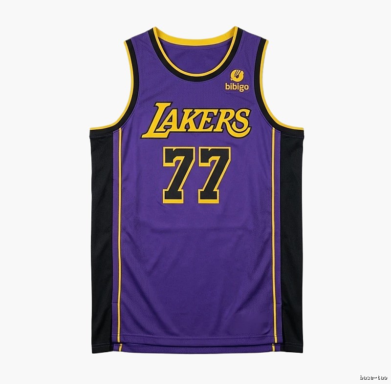 Luka Doni's purple basketball uniform of the Los Angeles Lakers.