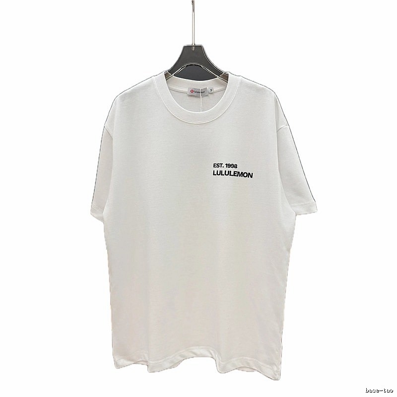 lululemon minimalist style printed white short-sleeve T-shirt