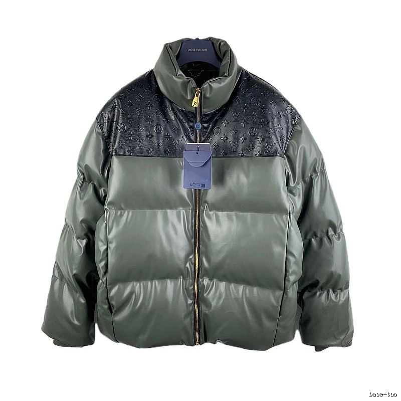 LV classic style fashionable dark green down jacket