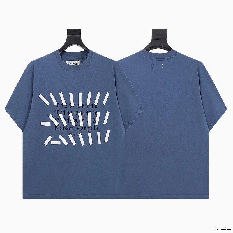 Maison Margiela Digital Print Street Style Grey-blue T-shirt