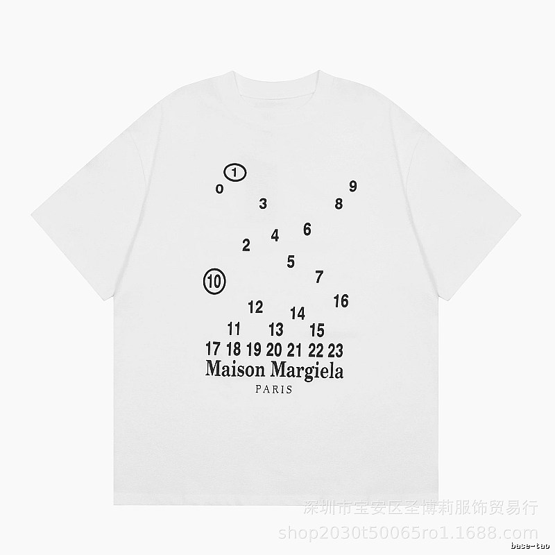 Maison Margiela Digital Print Trendy Cool Style White T-Shirt