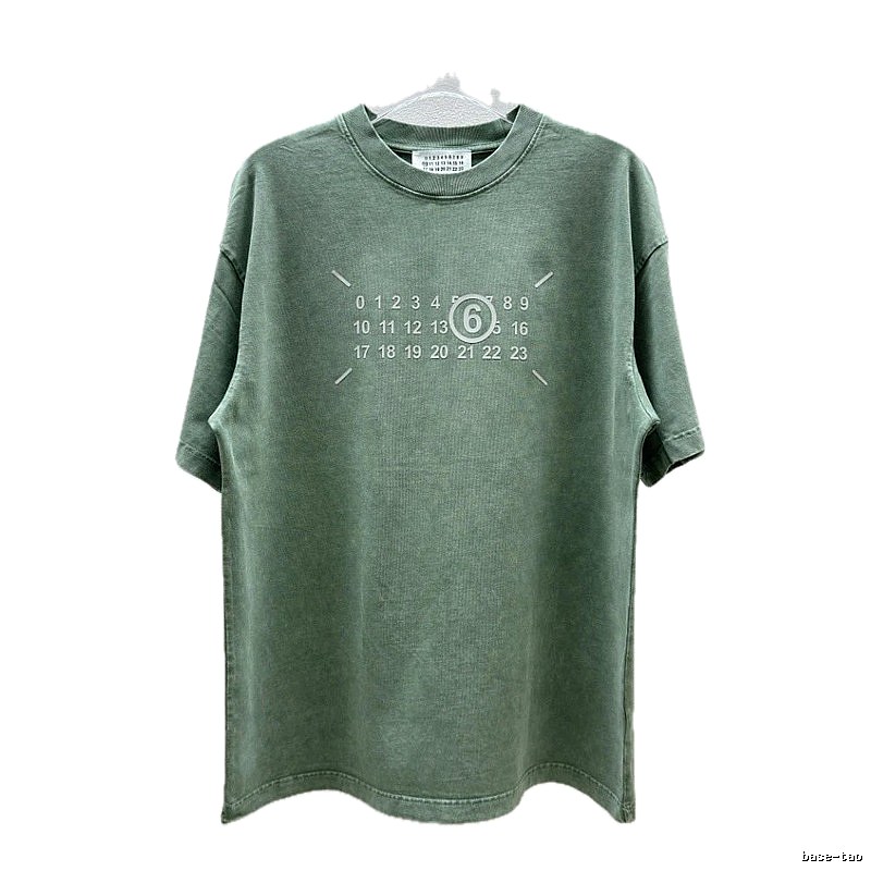 Maison Margiela MM6 Distressed Vintage Grey-green Short-sleeve T-shirt