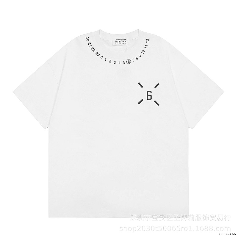 Maison Margiela MM6 streetwear brand casual white short-sleeve T-shirt