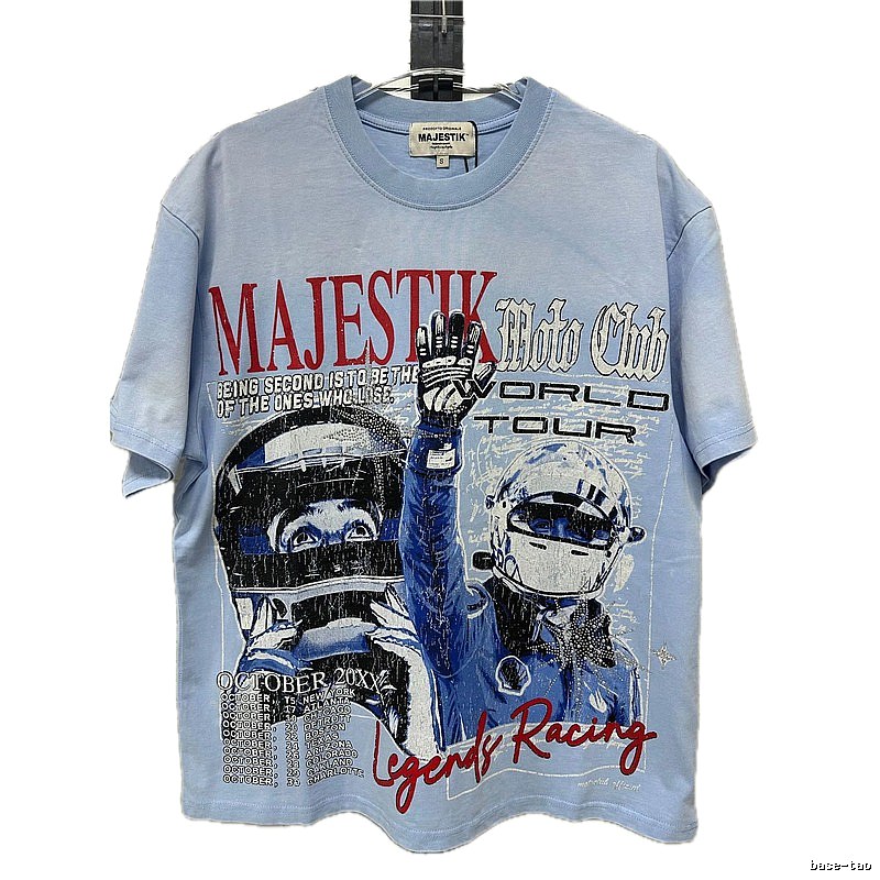 MAJESTIK Racing Vintage Style Light Blue T-Shirt