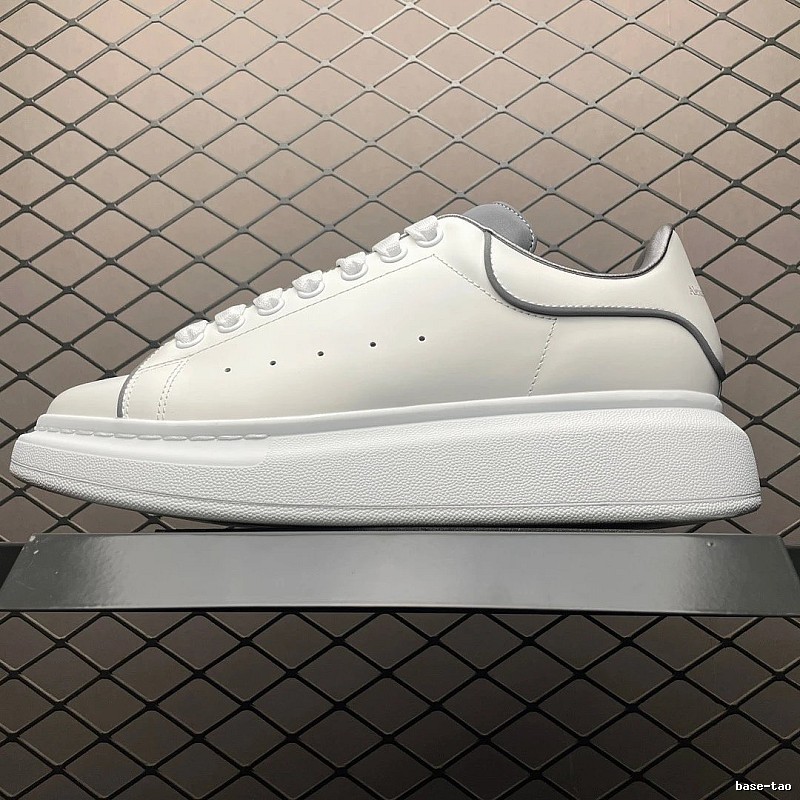 McQueen Oversized Sneakers in White and Black, Finished with Raised Sole Edge