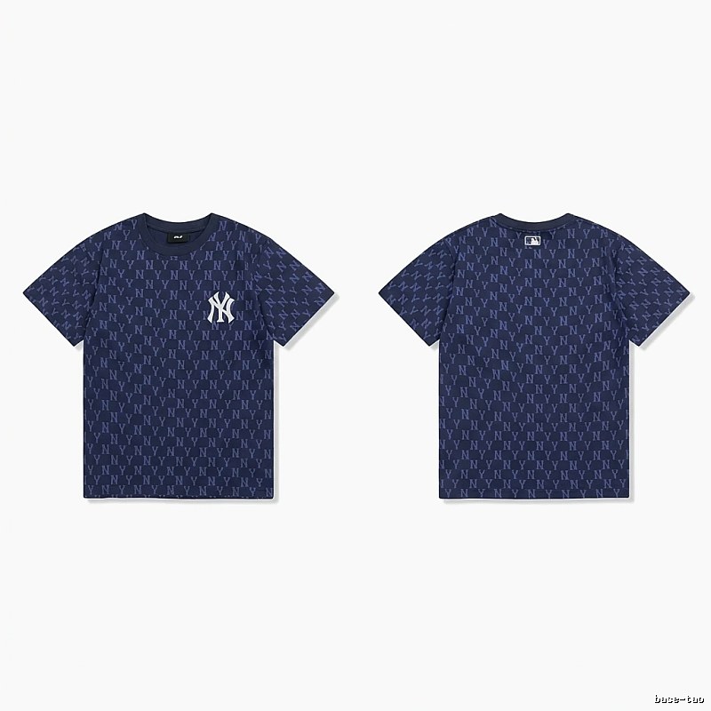 MLB full - print style navy blue T - shirt
