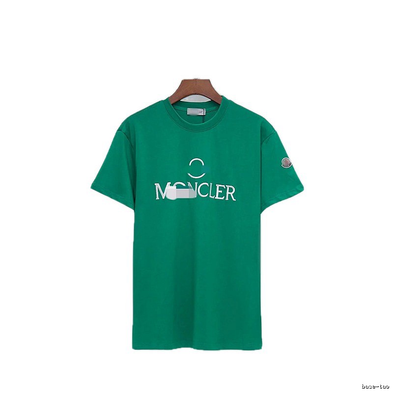 Moncler Embroidered Casual Style Green T-Shirt