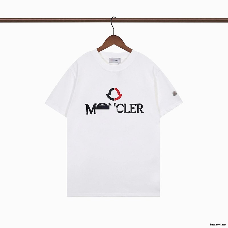 Moncler Embroidered Casual Style White T-Shirt