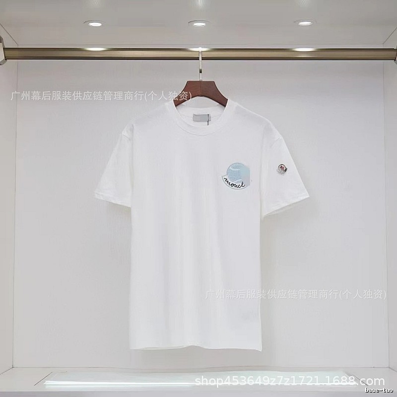 Moncler Embroidered Casual-style White T-Shirt
