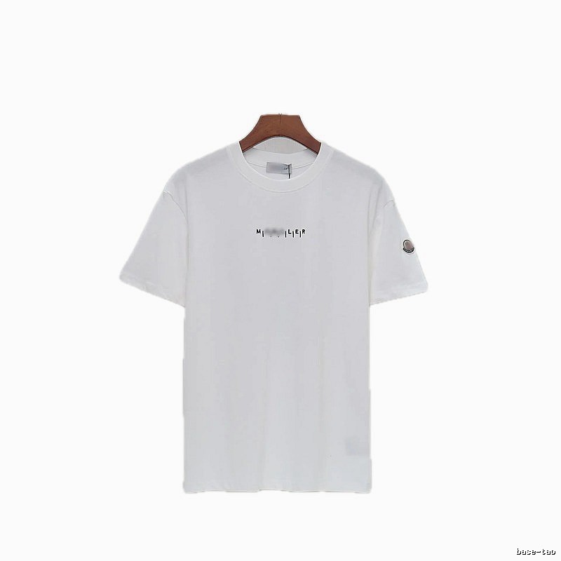 Moncler Letter Print Minimalist Style White T-Shirt