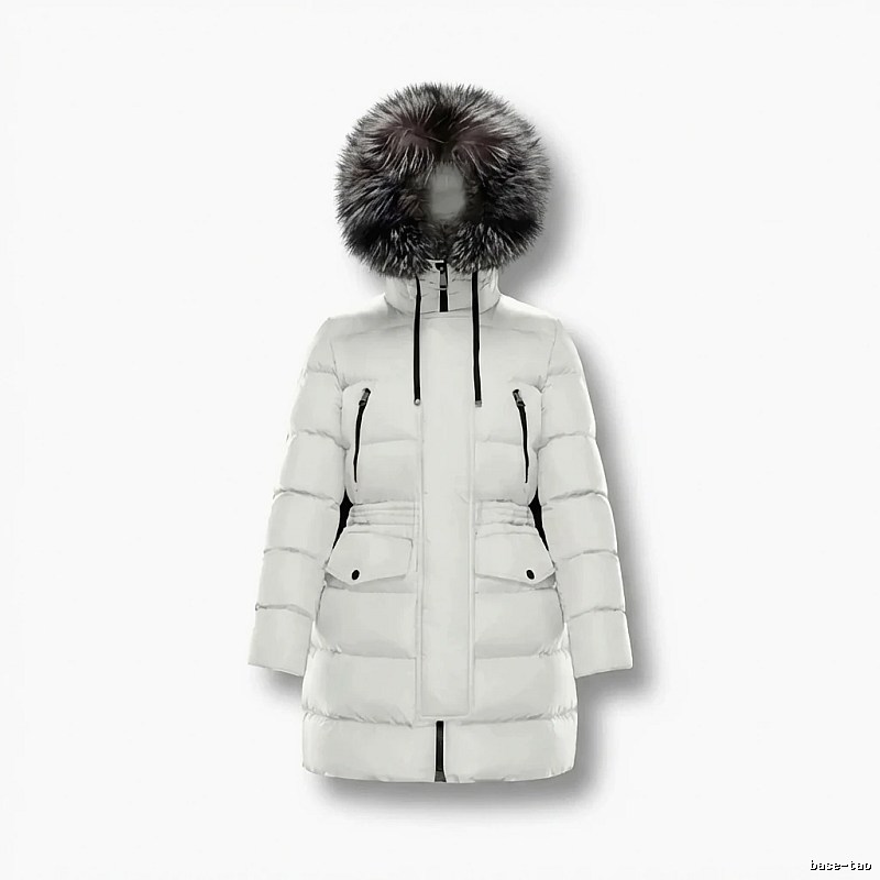 Moncler long fashion white down jacket