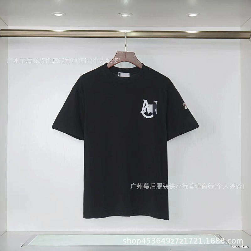 Moncler Printed Casual Style Black T-Shirt
