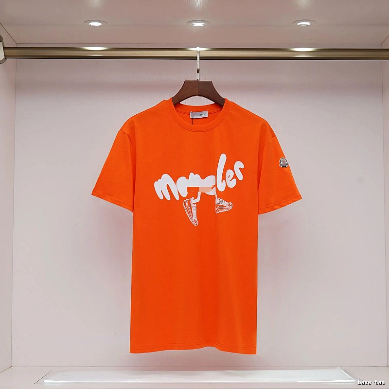 Moncler Printed Casual-style Orange Short-sleeve T-shirt