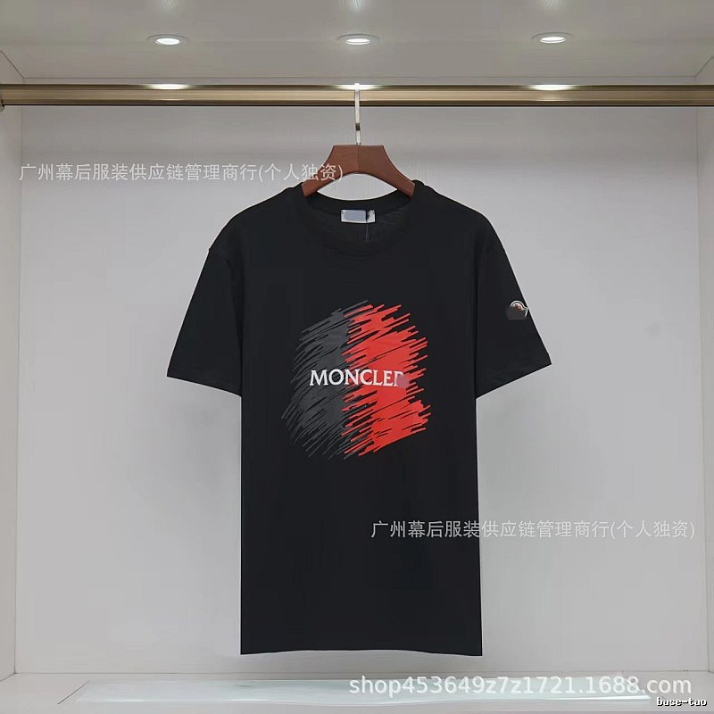 Moncler Printed Trendy Style Black Short-sleeve T-shirt