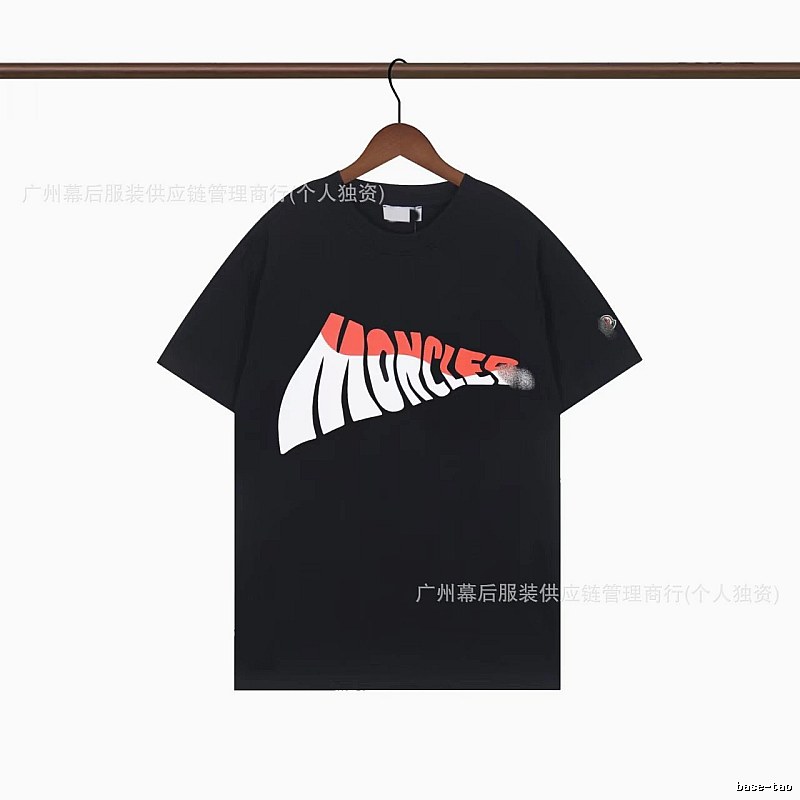 Moncler Printed Trendy Style Black Short-sleeve T-shirt