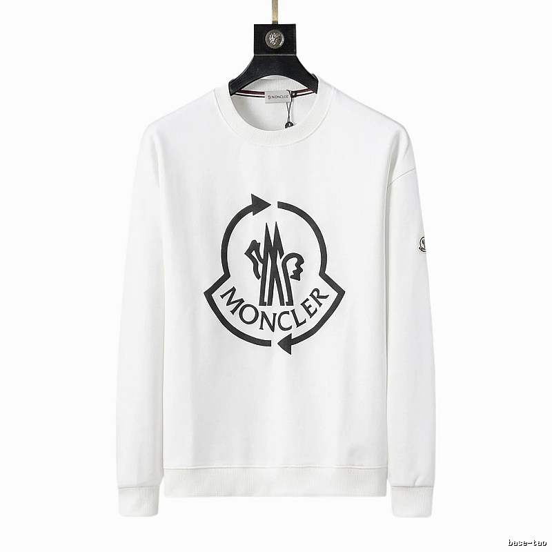 Moncler Round - neck Trendy and Cool White Sweatshirt