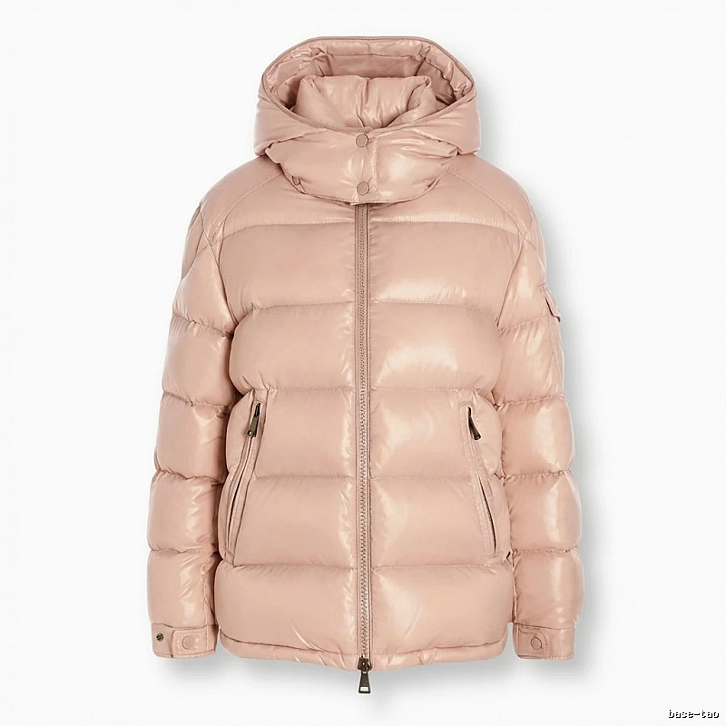 Moncler shiny casual pink down jacket