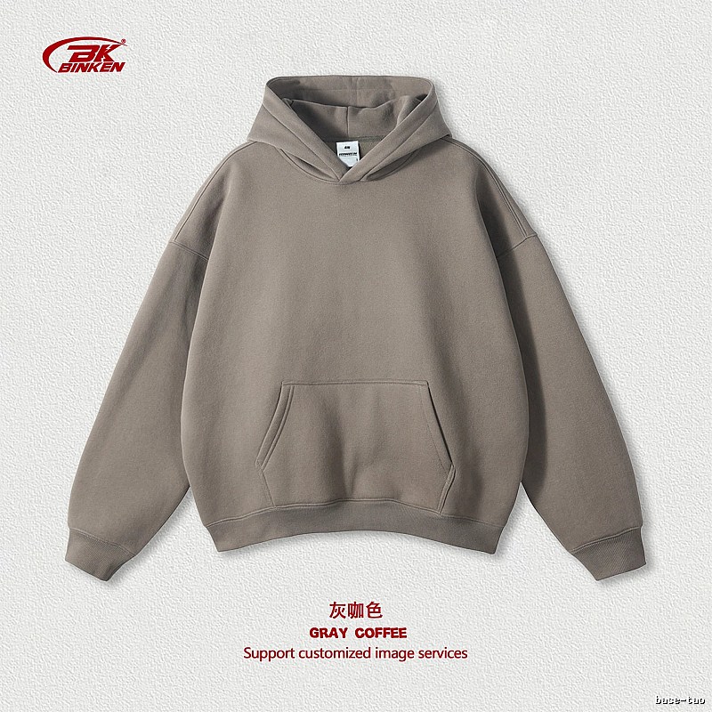 Monogram Pullover hoodie Navy Blank Kangaroo for Layered Styling