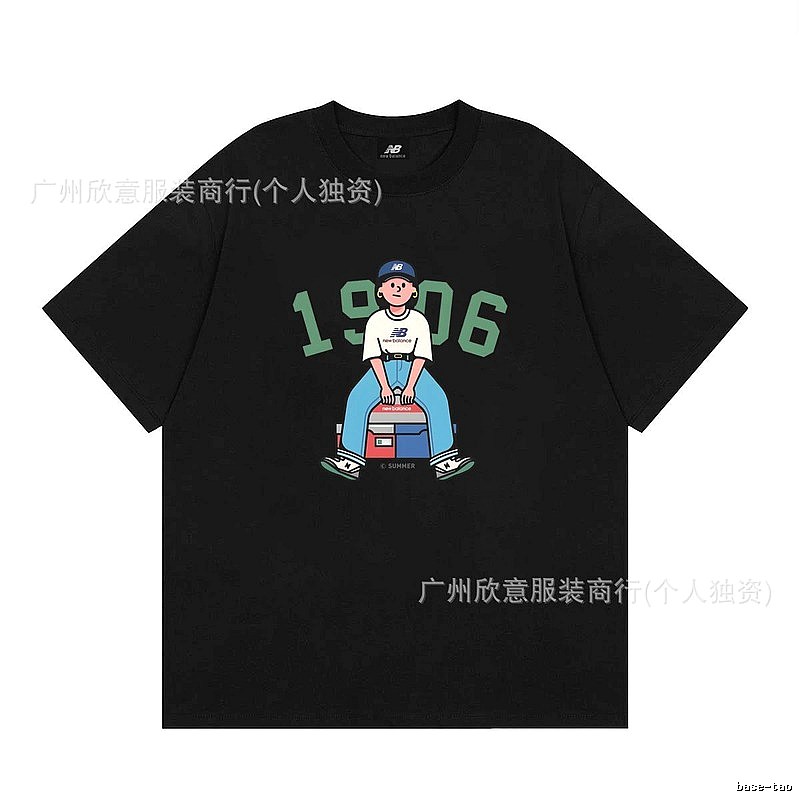 New Balance 1906 Trendy Streetwear Style Black Short-sleeve T-shirt