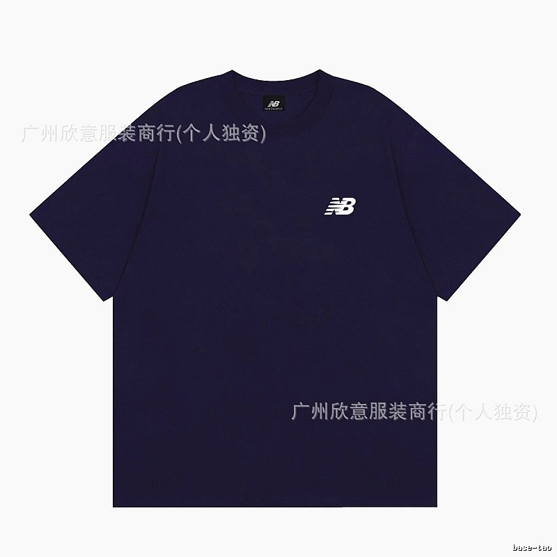 New Balance Casual Series Minimalist Style Navy Blue Short-sleeve T-shirt