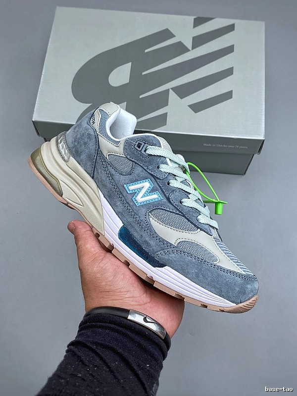 New Balance Running Shoes in Gray and Blue with Streamlined Toe
