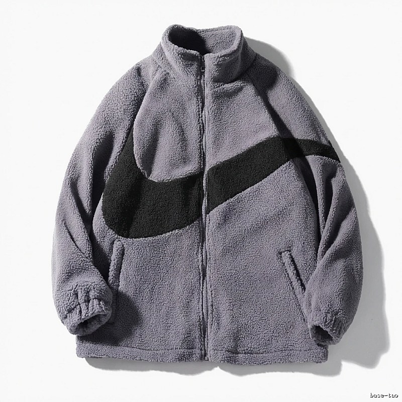 Nike large swoosh grey fleece jacket