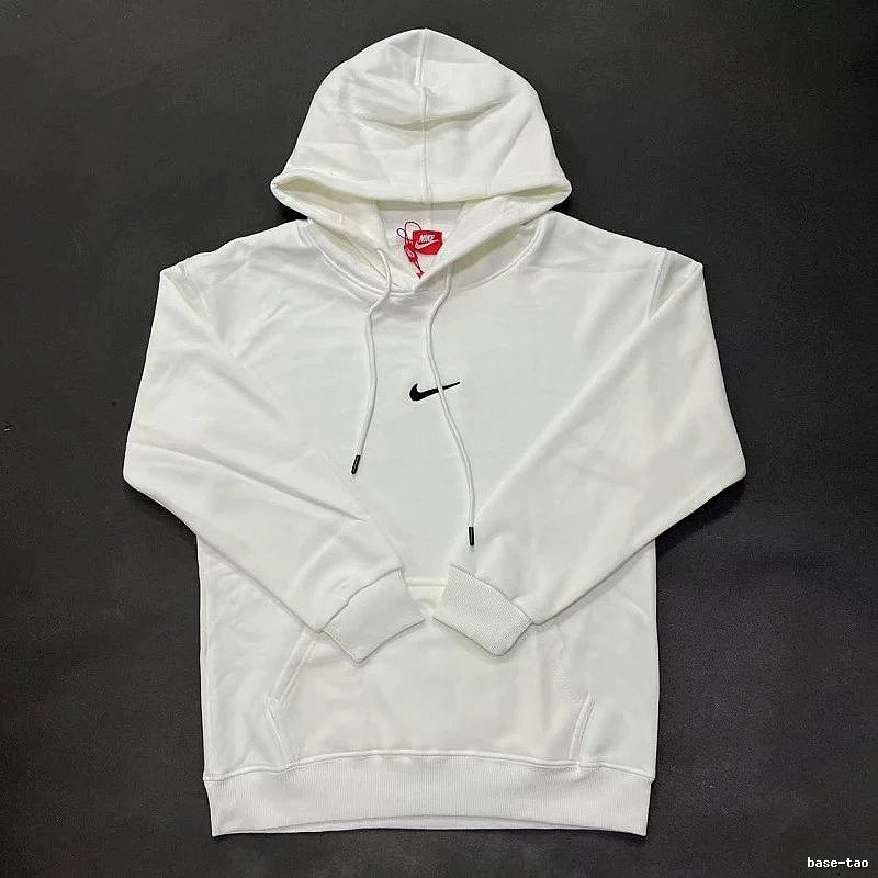 Nike Small-Logo Detail White Zip Hoodie Resort Wear Swoosh