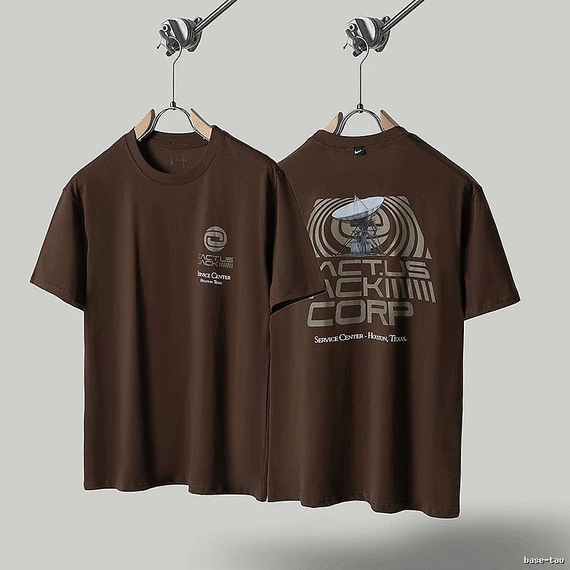 Nike x TS Co-branded Streetwear Brown Printed Short-sleeve T-shirt