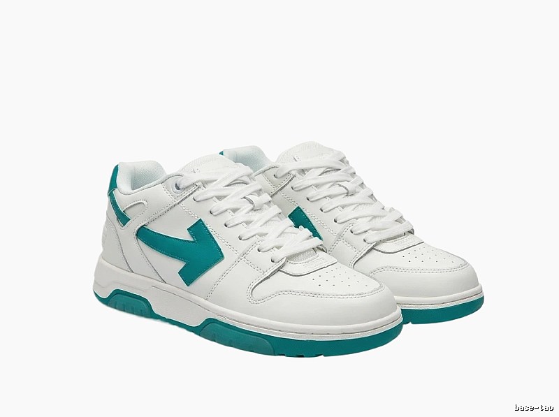Off-White Arrow Series White and Green Sneakers