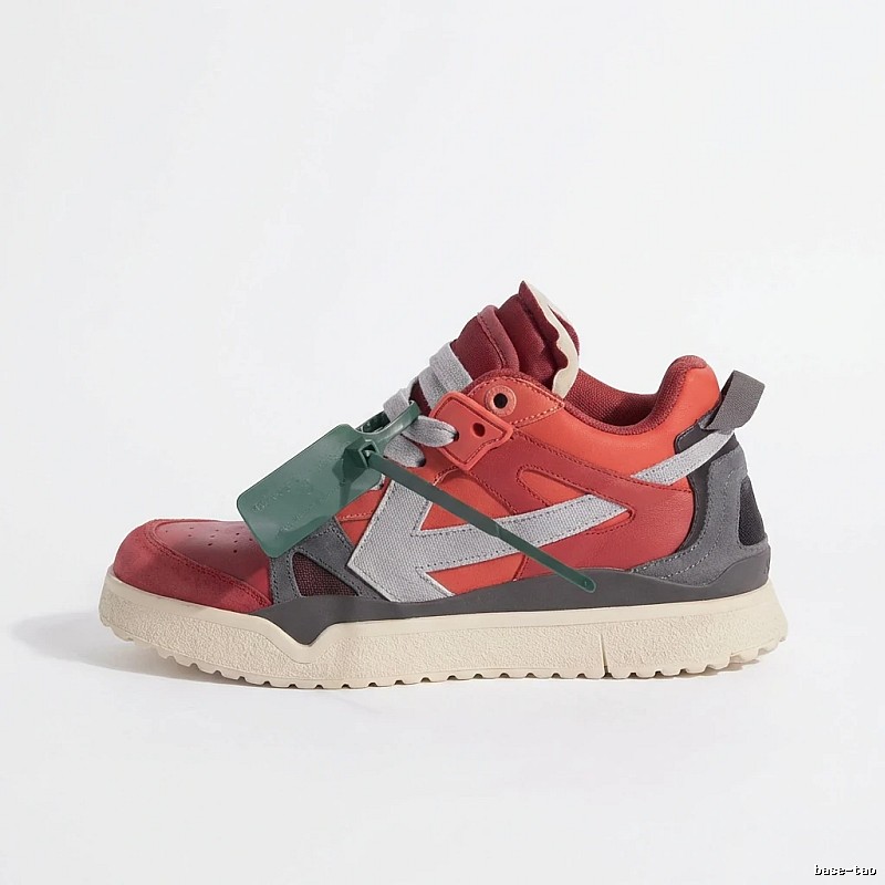 Off-White casual style red and grey sports shoes