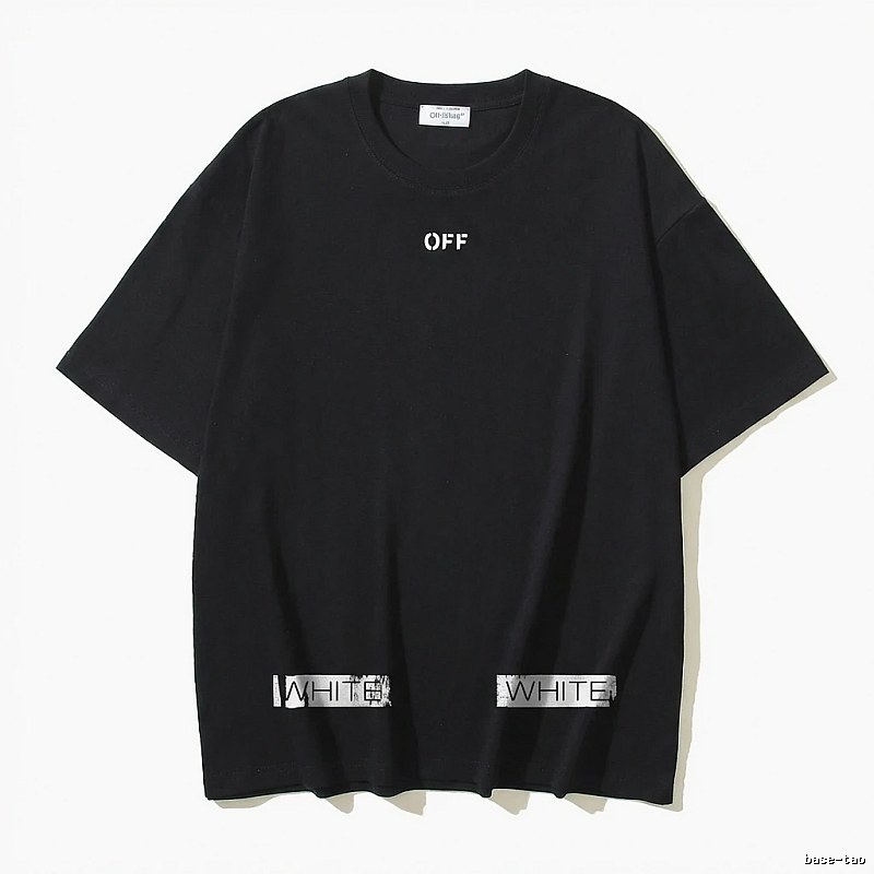Off-White minimalist style black T-shirt