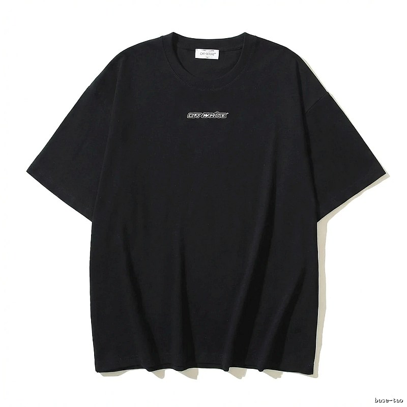 Off-White minimalist style black T-shirt