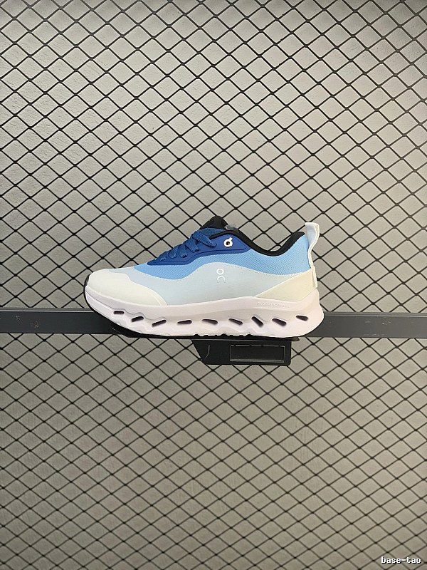 On White and Blue Cloud Runners Highlighting Open Mesh Panels