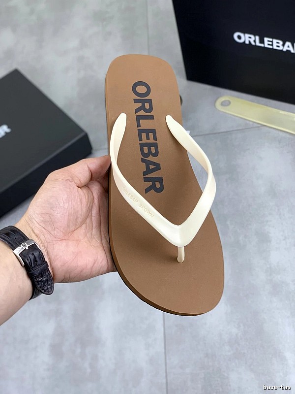 ORLEBAR BROWN Classic Casual Brown Spliced Flip-Flops